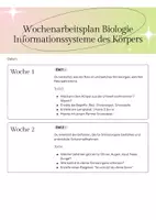 Vorschau - Stundenentwürfe - Wochenplan Bio Klasse 8 - Woche 1 Informationssysteme - Seite 1