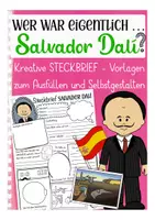Vorschau - Unterrichtsreihen - Salvador Dali Steckbrief Kunst Arbeitsblätter - Deckblatt