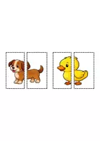 Vista previa - Juegos / Gamificación - JUEGO LOS ANIMALES RECORTABLES, HACER MITADES - página 3