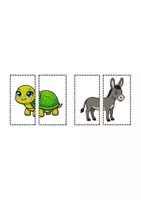 Vista previa - Juegos / Gamificación - JUEGO LOS ANIMALES RECORTABLES, HACER MITADES - Portada