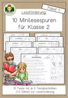 Vorschau - Arbeitsblätter - Leseförderung in der Grundschule: 10 Minilesespuren (Klasse 2, Paket 1) - Deckblatt