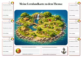 Vorschau - Anderer Materialtyp - 10 Lernlandkarten 3D bunt – vorstrukturiert | Lernweg visualisieren & selbstständig lernen (Klasse 5–7) - Seite 2
