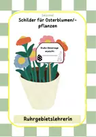 Vorschau - Mal- und Bastelvorlagen - Frohe Ostertage Schilder Pflanzen - Deckblatt