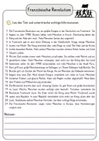 Vorschau - Arbeitsblätter - Französische Revolution Lesetext einfach verständlich mit Aufgaben + Lösungen und Wortspeicher Leseverstehen - Seite 3