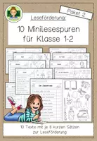 Vorschau - Arbeitsblätter - Minilesespuren: Sinnentnehmendes Lesen (Grundschule Klasse 1 und 2) Paket 2 - Seite 1