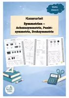 Vorschau - Klassenarbeiten - Klassenarbeit Symmetrien - Achsensymmetrie; Punktsymmetrie; Drehsymmetrie l Mathematik Klasse 5 - Deckblatt