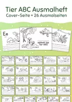 Vorschau - Mal- und Bastelvorlagen - Tier-ABC Ausmalheft: Ausmalseiten mit Schreibübungen - Deckblatt