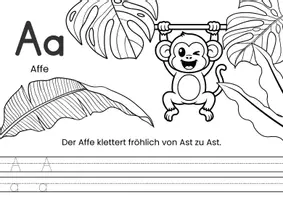Vorschau - Mal- und Bastelvorlagen - Tier-ABC Ausmalheft: Ausmalseiten mit Schreibübungen - Seite 2