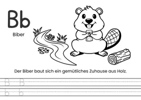 Vorschau - Mal- und Bastelvorlagen - Tier-ABC Ausmalheft: Ausmalseiten mit Schreibübungen - Seite 3