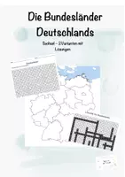 Vorschau - Arbeitsblätter - Suchsel Bundesländer - 2 Varianten mit Lösungen - Deckblatt