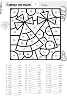 Vorschau - Arbeitsblätter - Rechenmalblätter | Neujahr | Zahlenraum 100 | Mathe | Klasse 2 - Seite 3
