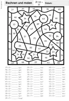 Vorschau - Arbeitsblätter - Rechenmalblätter | Karneval | Fasching | Zahlenraum 100 | Mathe Klasse 2 - Seite 3