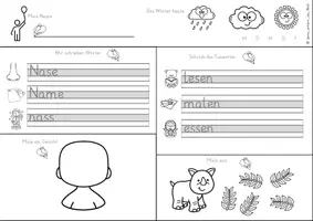 Vorschau - Arbeitsblätter - Buchstabeneinführung Deutsch Klasse 1 – Arbeitsblätter – Buchstaben lernen, nachspuren & schreiben – von einzelnen Buchstaben bis zu ganzen Wörtern – Schreibübungen - N, T, U, R, P, K und B - Seite 3