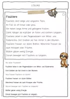 Vorschau - Arbeitsblätter - Sachtext Faultier - Seite 2