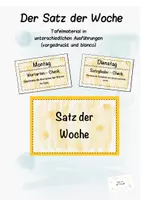 Vorschau - Präsentationen/Tafelbilder - Tafelmaterial "Satz der Woche" Ritual - Deckblatt