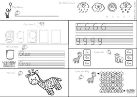 Vorschau - Arbeitsblätter - Buchstabeneinführung Deutsch Klasse 1 – Arbeitsblätter – Buchstaben lernen, nachspuren & schreiben – von einzelnen Buchstaben bis zu ganzen Wörtern – Schreibübungen - G, F, W, H, Z, V, J, C, Q, X, Y - Seite 2