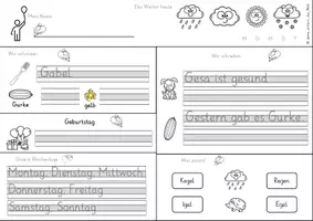 Vorschau - Arbeitsblätter - Buchstabeneinführung Deutsch Klasse 1 – Arbeitsblätter – Buchstaben lernen, nachspuren & schreiben – von einzelnen Buchstaben bis zu ganzen Wörtern – Schreibübungen - G, F, W, H, Z, V, J, C, Q, X, Y - Seite 3