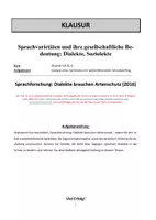 Vorschau - Unterrichtsreihen - Sprachvarietäten + ihre gesellschaftliche Bedeutung: Dialekte - Klausur - Seite 2