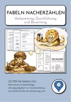 Vorschau - Unterrichtsreihen - Fabeln nacherzählen Klasse 4 5 6 - Arbeitsblätter mit Bewertung - Deckblatt