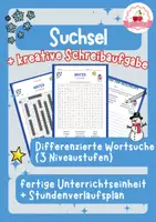 Vorschau - Stundenentwürfe - Suchsel Jahreszeiten-Bundle - Wortsuche + Schreibaufgabe (differenziert) - Seite 1