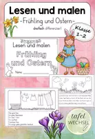 Vorschau - Arbeitsblätter - Lesen - Malen: Frühling/Ostern (Kl.1-2) - Deckblatt