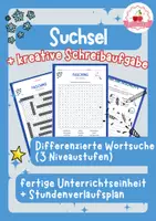 Vorschau - Stundenentwürfe - Suchsel Karneval/ Fasching - Wortsuche + Schreibaufgabe (differenziert) - Deckblatt