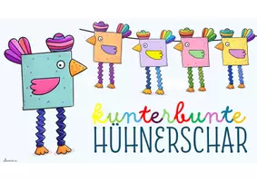 Vorschau - Mal- und Bastelvorlagen - Bastelanleitung Hühner - Seite 1
