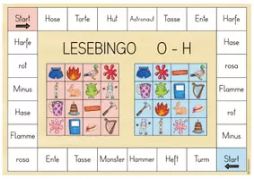 Vorschau - Spiele - LESEBINGO - 1. KLASSE KARIBU - Buchstaben O bis H - Seite 1