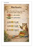 Vorschau - Arbeitsblätter - Kommazahlen runden Grafik Aufgaben Lösung - Seite 1