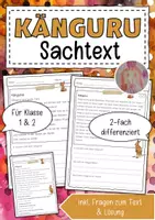 Vorschau - Arbeitsblätter - Sachtext Känguru - Deckblatt