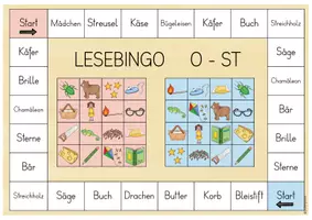 Vorschau - Spiele - LESEBINGO - 1. KLASSE KARIBU - Buchstaben O bis ST - Seite 1