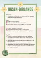 Vorschau - Mal- und Bastelvorlagen - Hasen Girlande UND Hase zum Würfeln Bastelvorlage Ostern Frühling - Seite 1