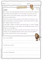 Vorschau - Arbeitsblätter - Sachtext Löwe - Seite 3