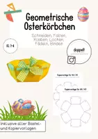Vorschau - Mal- und Bastelvorlagen - Geometrische Osterkörbchen | Kunst zu Ostern (Klasse 1-4) - Deckblatt