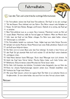 Vorschau - Arbeitsblätter - Fahrradhelm Lesetext einfach verständlich mit Aufgaben + Lösungen und Wortspeicher Leseverstehen - Seite 3