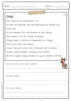 Vorschau - Arbeitsblätter - Sachtext Okapi - Seite 1