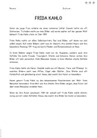 Vorschau - Anderer Materialtyp - Frida Kahlo - Informationstext mit Fragen und Lösungen - Seite 1