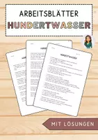 Vorschau - Anderer Materialtyp - Hundertwasser - Informationstext mit Fragen und Lösungen - Deckblatt