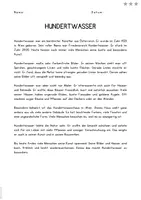 Vorschau - Anderer Materialtyp - Hundertwasser - Informationstext mit Fragen und Lösungen - Seite 1
