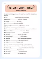 Vorschau - Arbeitsblätter - Present Simple Tense | Worksheet | Question + Negation - Deckblatt