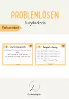 Vorschau - Aufgabenkarten - Problemlösen: Aufgabenkartei Partnerarbeit - Deckblatt