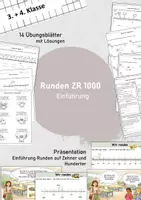 Vorschau - Arbeitsblätter - Einführung Runden / Zahlenraum 1000 / Zehnerstelle / Hunderterstelle - Deckblatt