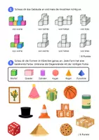 Vorschau - Arbeitsblätter - Geometrie Kurzprüfung "Ansichten und Formen" - Seite 1