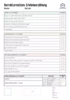 Vorschau - Anderer Materialtyp - 5. Schulstufe Kompetenzraster, Korrektur Schularbeit (1. Klasse Unterstufe) - Deckblatt