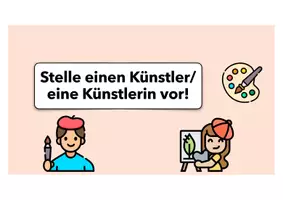 Vorschau - Stundenentwürfe - Vorlage „Künstler oder Künstlerin vorstellen“ | Rechercheauftrag mit Key + Beispiel (PDF) - Seite 1