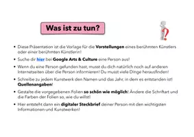 Vorschau - Stundenentwürfe - Vorlage „Künstler oder Künstlerin vorstellen“ | Rechercheauftrag mit Key + Beispiel (PDF) - Seite 2