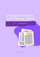Vorschau - Arbeitsblätter - Zwei Klassenarbeiten zum Thema Fabeln inkl. EH - Deckblatt