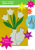 Vorschau - Mal- und Bastelvorlagen - Frühblüher Tulpen in toller Vase - Deckblatt