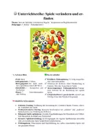 Vorschau - Unterrichtsreihen - Spiele verändern 5. Klasse - Reihenplanung & Prüfungsbogen - Deckblatt