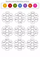 Vista previa - Hojas de trabajo - Matemáticas de Primavera: Cuaderno de Sumas y Restas - página 1